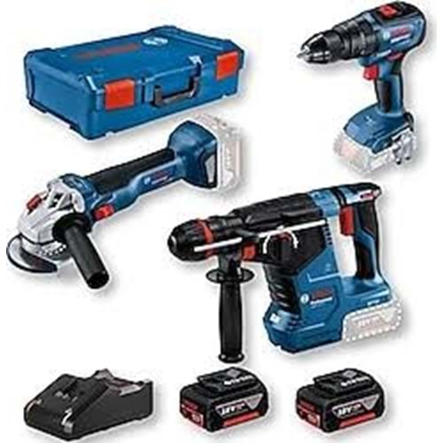 BOSCH AKÜLÜ SET GSR 18V-50 + GBH 180 + GWS 180 2XGBA 18V 5.0Ah