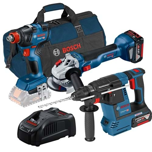 BOSCH AKÜLÜ SET GBH 18V-26 + GDX 18V-200 + GWS 18V-10