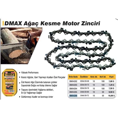 AGAÇ MOTORU ZINCIRI 325*0,50-72 DMAX 4263