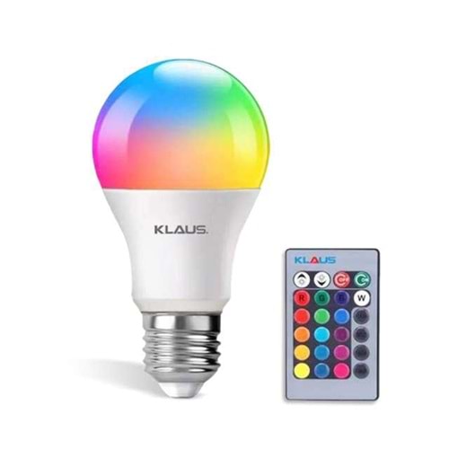LED AMPUL KE48824T RGB KUMANDALI 9W 80W KLAUS