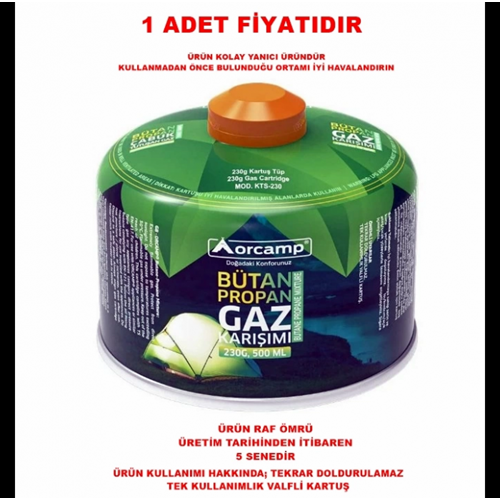ORCAMP GAZ KARTUSU SIBOPLU TÜP 230GR