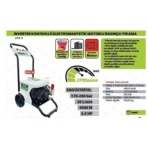 YÜKSEK BASINÇLI YIKAMA MAKINESI 170 BAR 4000W HAISPRO