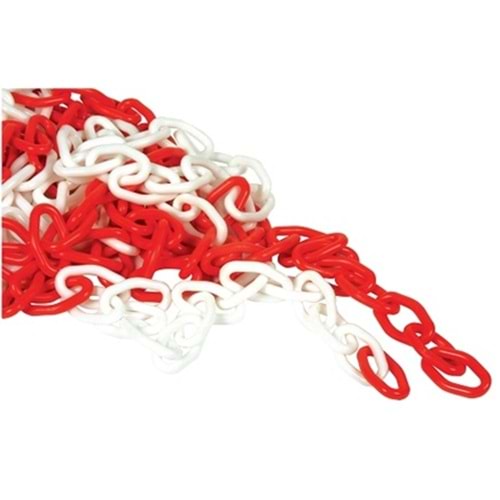 ZINCIR PLASTIK KIRMIZI BEYAZ 8mm