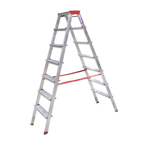 ÇIFT ÇIKISLI ALÜMINYUM 7 LI MERDIVEN-AKROBAT