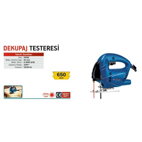 DEKUPAJ TESTERESI CMC3934 650W