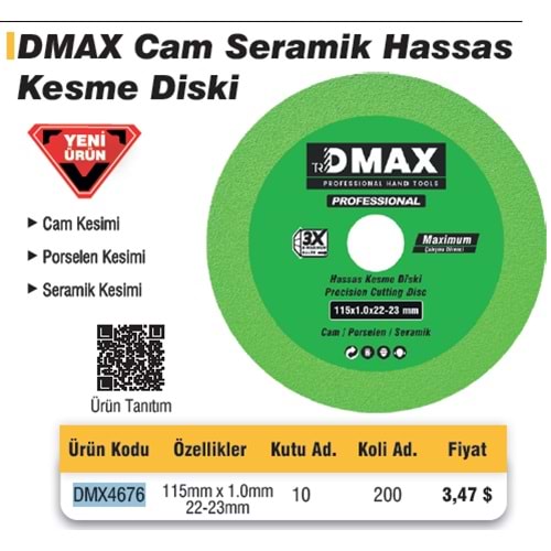 CAM-PORSELEN-SERAMIK KESME DISKI 115*1 DMAX4676