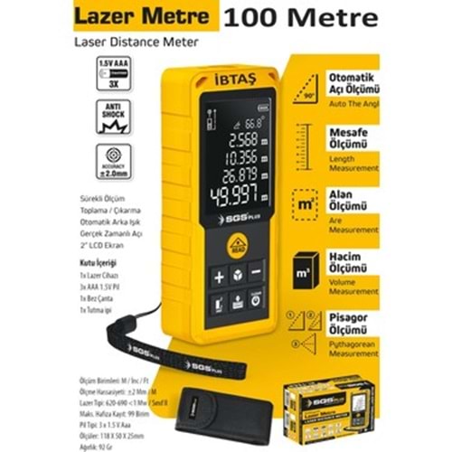 SGS5426 LAZER MESAFE ÖLÇER 100 Mt