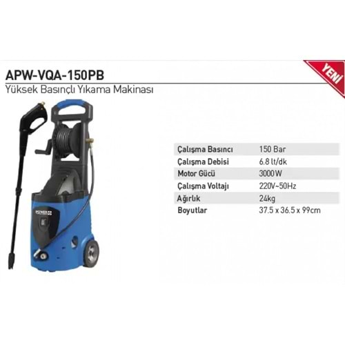 BASINÇLI YIKAMA MAKINASI 225 BAR ABW-VQA-150PB POWERWASH