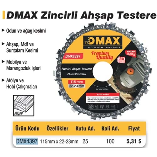 SUNTA KESME DISKI 115*22.23 ZINCIRLI DMAX 4397