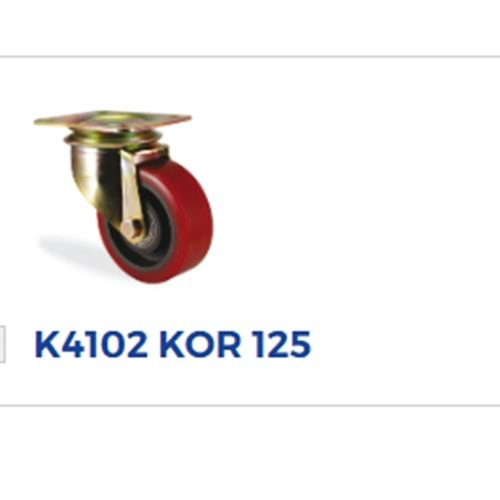 SERVIS TEKERI AGIR SANAYI KIRMIZI DÖNER -kor 125 MM 4102-125-1045