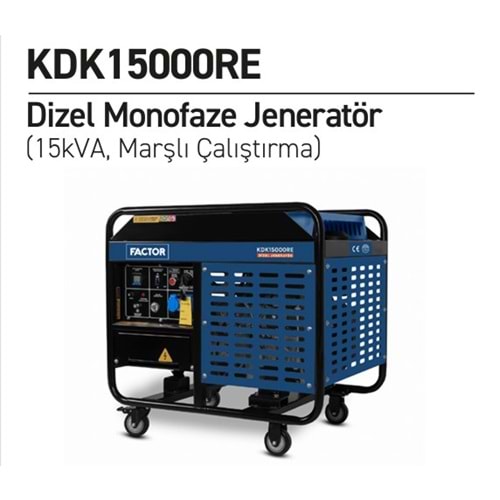 JENERATÖR (15 kW) DIZEL KDK15000RE FACTOR