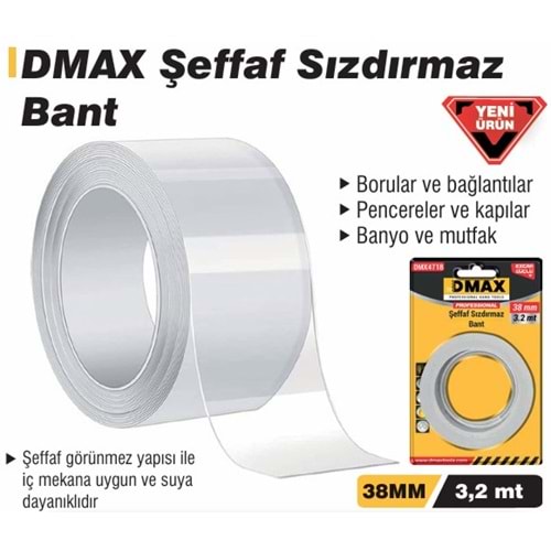 SIZDIRMAZLIK BANDI SEFFAF 38*3,2 MT DMAX 4718