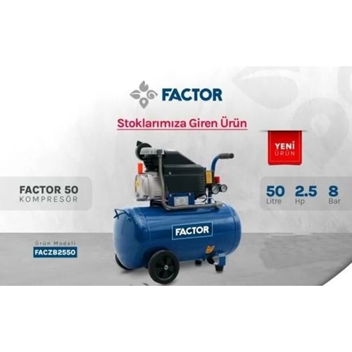 KOMPRESÖR MAKINESI FACTOR 50 LT 2 HP ZB2550