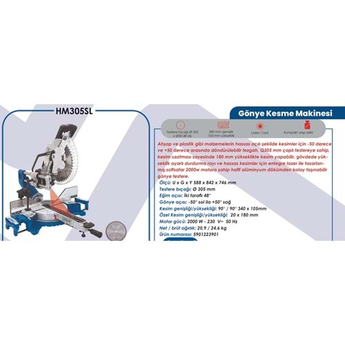 SCHEPPACH GÖNYE KESME MAKINESI 305MM HM305SL