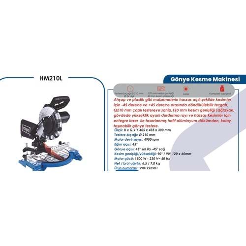 SCHEPPACH GÖNYE KESME MAKINESI 210MM HM210L
