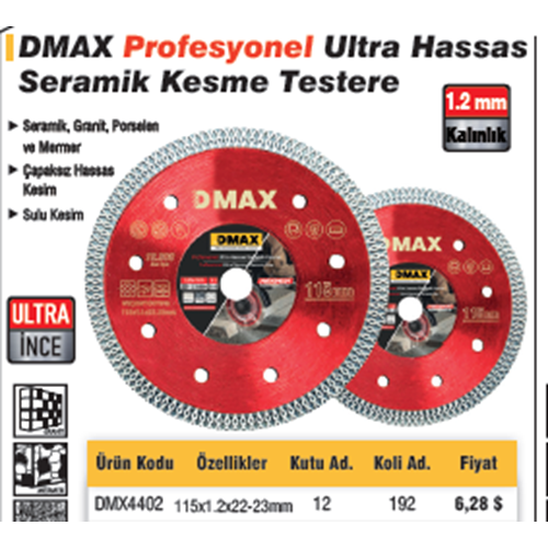 GRANIT KESME DISKI 115x1.2x22-23mm DMAX4402