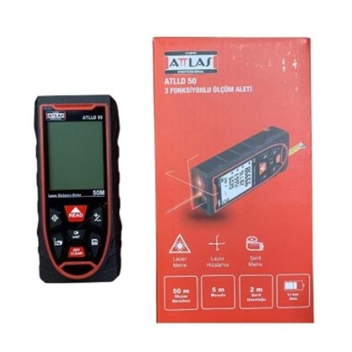 ATTLAS LAZER METRE 50 M 3 FOKSIYONLU ATLLD 50