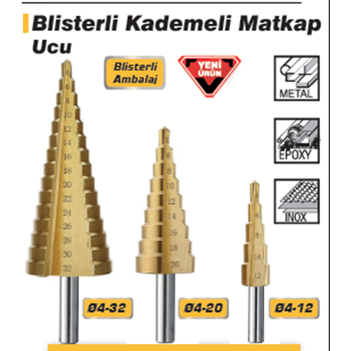 HSS KADEMELI MATKAP UCU SETI DMAX 3 PARÇA 2294