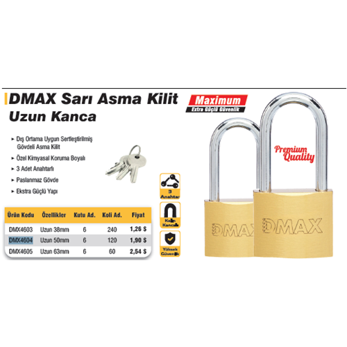 ASMA KILIT SARI UZUN 50 mm DMAX4604