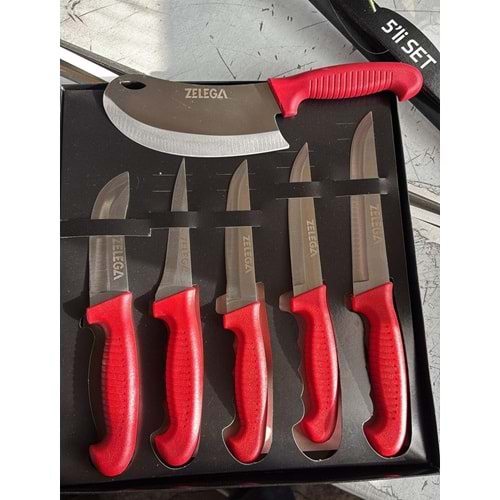 BIÇAK SETI 6 LI EL YAPIMI DÖVME ÇELIK ZELEGA KURBAN BIÇAGI
