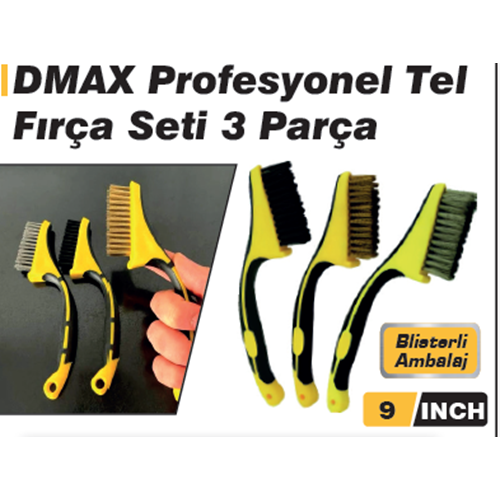 PLASTIK SAPLI TEL FIRÇA SETI 3 LÜ DMAX DMX-4129