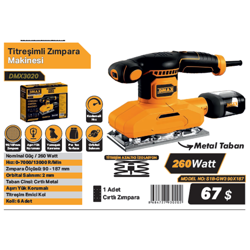 DMAX TITRESIMLI ZIMPARA MAKINESI 260W S1B-GW3 90X187 DMX3020