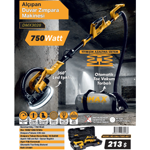 DMAX DUVAR ZIMPARALAMA MAKINESI 750W DMJ-700C-6GT DMX3028