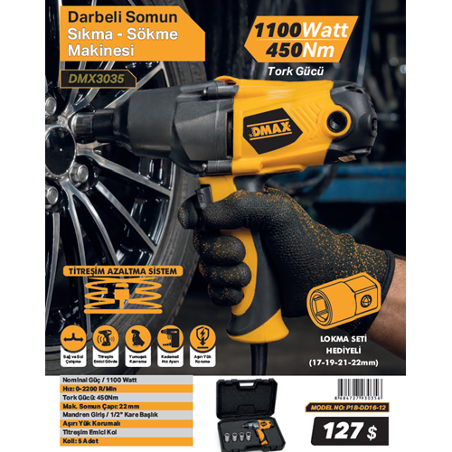 DMAX DARBELI SOMUN SIKMA MAKINESI 1100W P1B-DD16-12 DMX3035