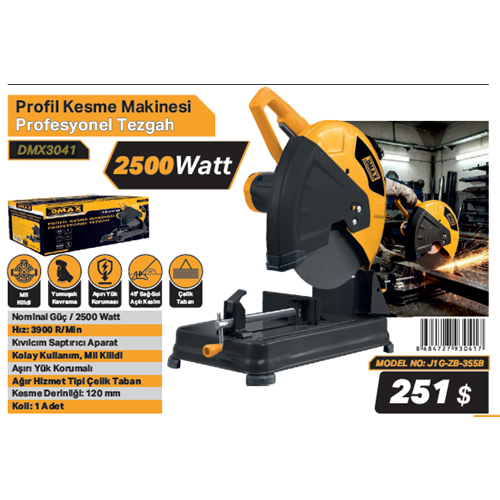 DMAX PROFIL KESME MAKINASI 2500W J1G-ZB-355B DMX3041
