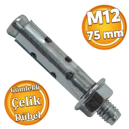 ÇELIK DÜBEL GÖMLEKLI 08*75 FLANSLI SOMUNLU