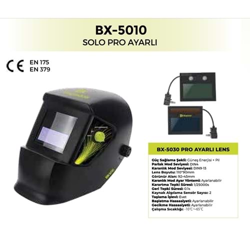 KAYNAK MASKESI SOLO KOLORMATIK AYARLI X-5010 BAYMAX