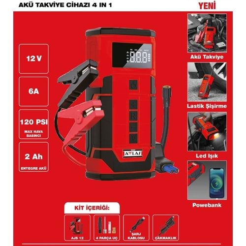 ATTLAS AJS 12 AKÜ TAKVIYE CIHAZI