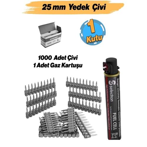 BETON PIN ÇIVI+GAZ (1000çivi +gaz) HGN-C 25MM HOFMANN