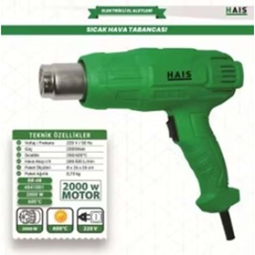 HAISPRO SICAK HAVA TABANCASI RB-08 2000W