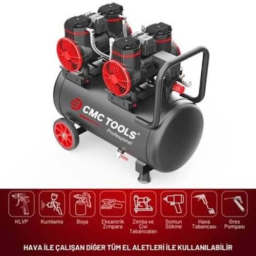 KOMPRESÖR MAKINESI PREIMUM 50 LT SESSIZ YAGSIZ 4 Hp CMC-0913