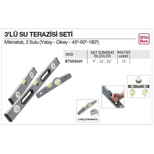 SU TERAZISI BTS 3 LÜ SET BTS03049