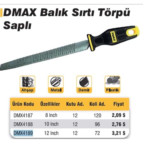 BALIK SIRTI AGAÇ TÖRPÜSÜ 12MM DMAX 4189