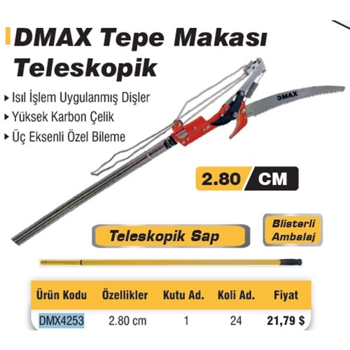 BUDAMA TEPE MAKASI TELESKOPIK 2,80CM DMAX 4253
