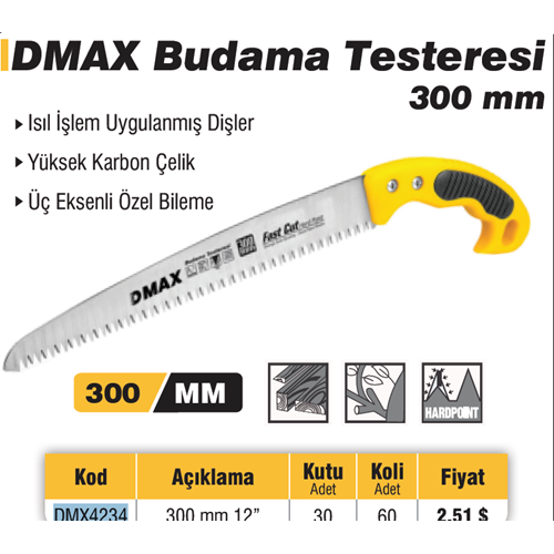 BUDAMA TESTERESI 300mm DMAX4234