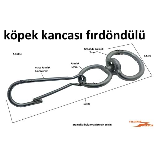 KÖPEK KANCASI FIRDÖNDÜLÜ 065MM(MASA DÖNERLI)