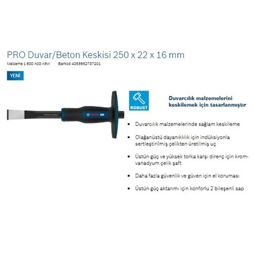 bosch PRO mavi Duvar/Beton Keskisi 250 x 22 x 16 mm