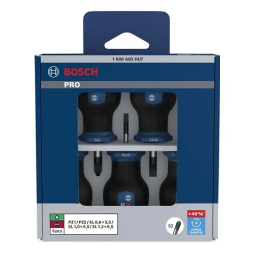 BOSCH PRO Avuç Içi Tornavida Seti PZ/SL 5li TOPAÇ TORK