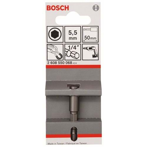 BOSCH Hex Şaft Lokma Anahtar Ucu 50*5,5 mm M3