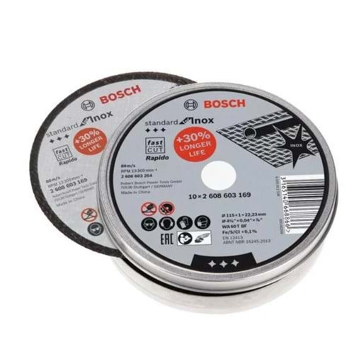 BOSCH METAL KESME TAŞI SDİnox Rap. 115*1,0 mm10'lu