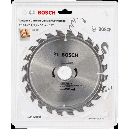 BOSCH DAİRE TESTERE BIÇAĞI AHŞAP ECOW 190*30mm 24 DE