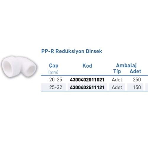 PPR Redüksiyon Dirsek Byz d20-25