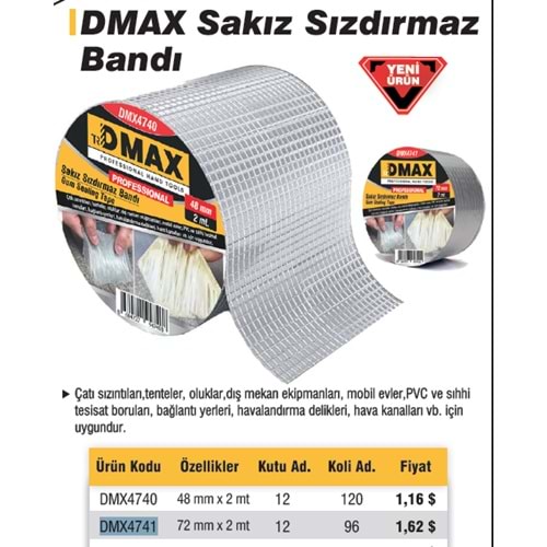 SIZDIRMAZLIK BANDI SAKIZ 72 mm x 2 metre DMAX 4741