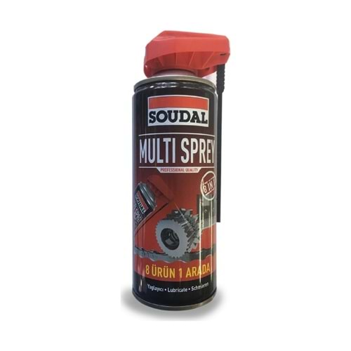 MULTİ SPREY 8 ÜRÜN 1 ARADA YAĞLAYICI -PAS SÖKÜCÜ 400ML SOUDAL