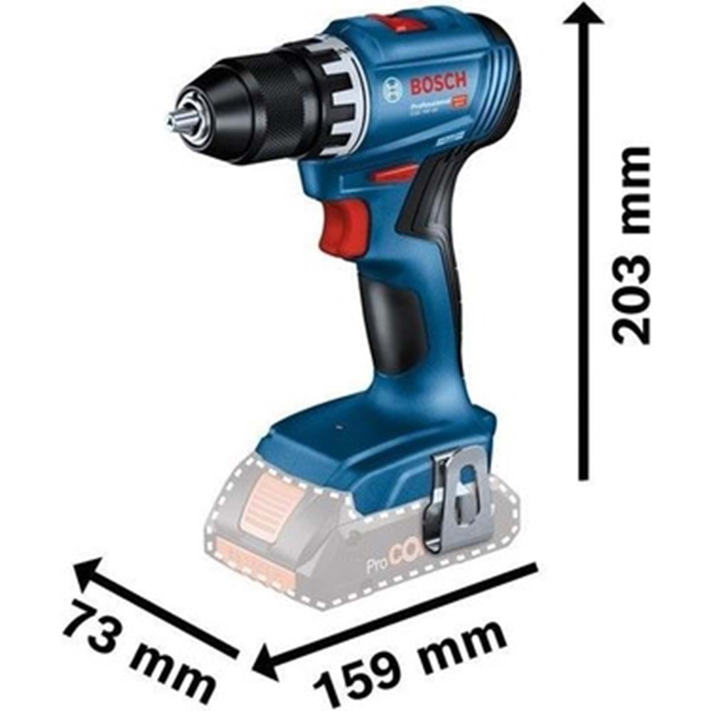 BOSCH AKÜLÜ DELME VIDALAMA GSR 18V-45 (SOLO)