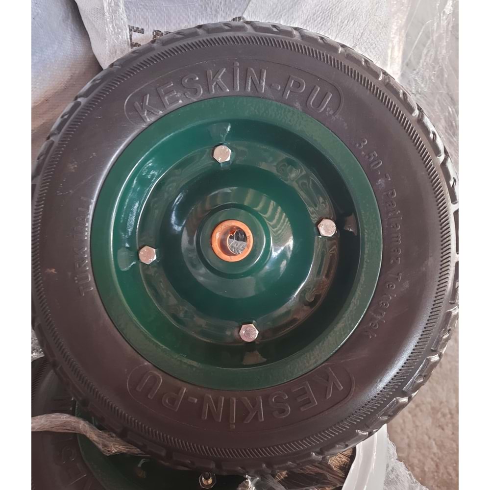 PATLAMAZ PU TEKER 350*7 KAUÇUK BURÇLU KESKIN